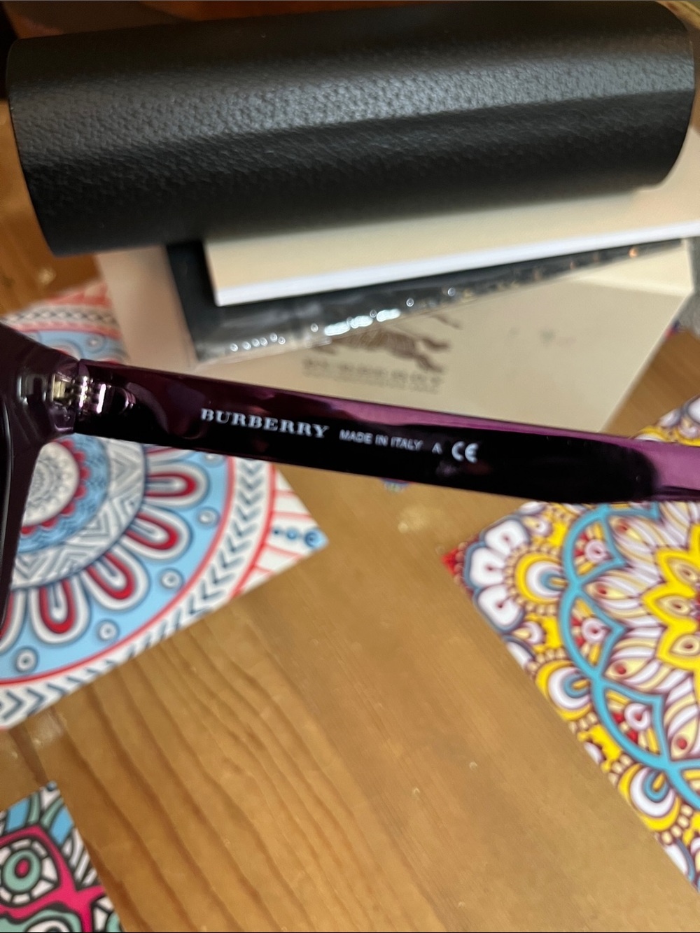 NWT Burberry Deep Purple Cat-Eye Sunglasses with Dark Lenses - Picture 5 of 7